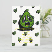 Avocado lustige Gesichtseinladung Einladung (Stehend Vorderseite)