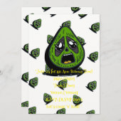 Avocado lustige Gesichtseinladung Einladung (Vorne/Hinten)