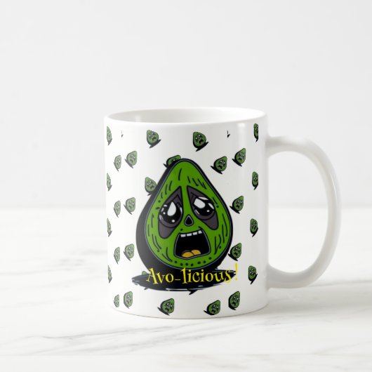 Avocado lustige Gesichtseinladung Kaffeetasse (Rechts)