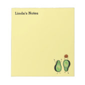 Avocado lustige jubelnde Handstand grüne Grube Notizblock (Vorderseite)