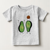 Avocado lustige zujubelnde grüne Grube Handstand Baby T-shirt (Vorderseite)