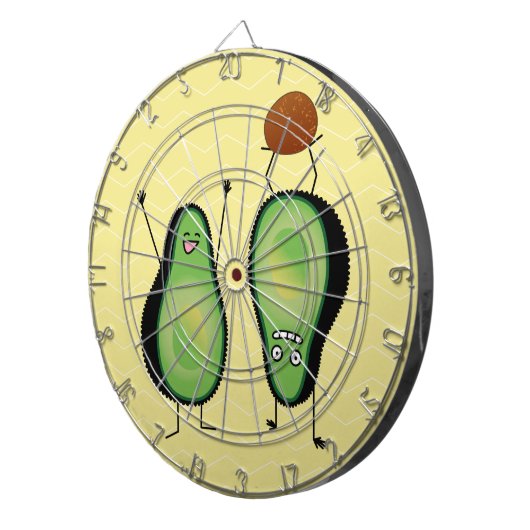 Avocado lustige zujubelnde grüne Grube Handstand Dartscheibe (Vorderseite rechts)