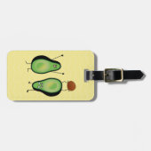 Avocado lustige zujubelnde grüne Grube Handstand Gepäckanhänger (Vorderseite horizontal)