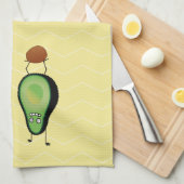 Avocado lustige zujubelnde grüne Grube Handstand Geschirrtuch (Viertel Falte)