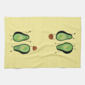 Avocado lustige zujubelnde grüne Grube Handstand Geschirrtuch (Horizontal)