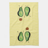 Avocado lustige zujubelnde grüne Grube Handstand Geschirrtuch (Vertikal)