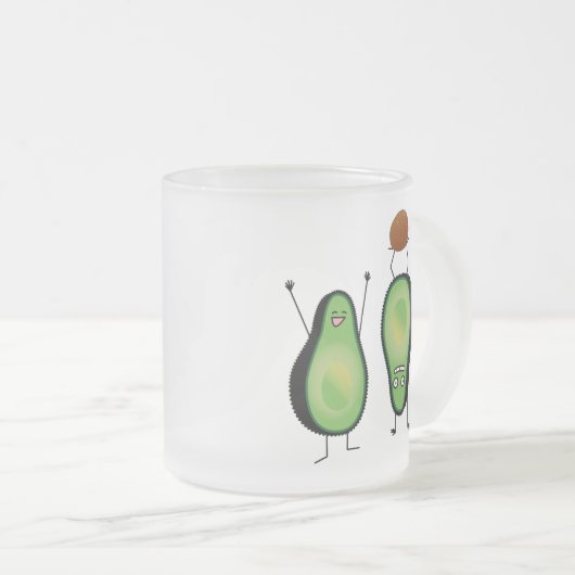 Avocado lustige zujubelnde grüne Grube Handstand Mattglastasse (VorderseiteRechts)