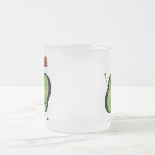 Avocado lustige zujubelnde grüne Grube Handstand Mattglastasse (Mittel)