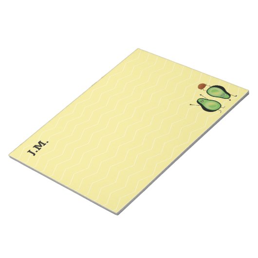 Avocado lustige zujubelnde grüne Grube Handstand Notizblock (angewinkelt)