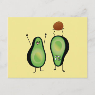 Avocado lustige zujubelnde grüne Grube Handstand Postkarte