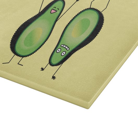 Avocado lustige zujubelnde grüne Grube Handstand Schneidebrett (Ecke)