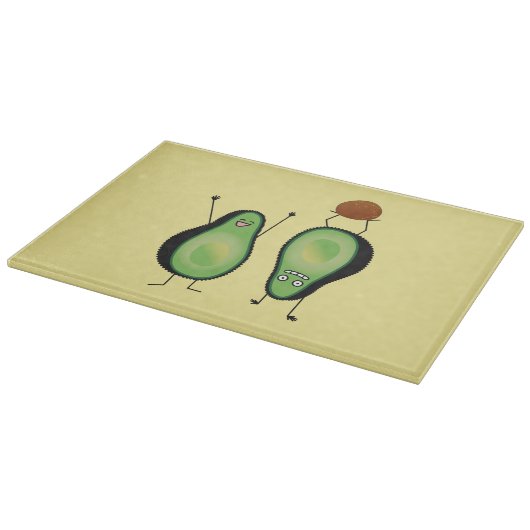 Avocado lustige zujubelnde grüne Grube Handstand Schneidebrett (Ecke)