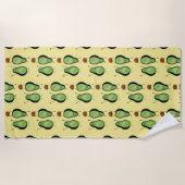 Avocado lustige zujubelnde grüne Grube Handstand Strandtuch (Vorderseite)