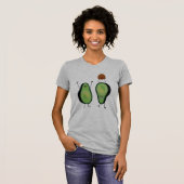 Avocado lustige zujubelnde grüne Grube Handstand T-Shirt (Vorne ganz)