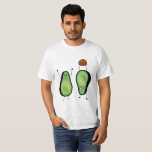 Avocado lustige zujubelnde grüne Grube Handstand T-Shirt