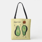 Avocado lustige zujubelnde grüne Grube Handstand Tasche (Rückseite)