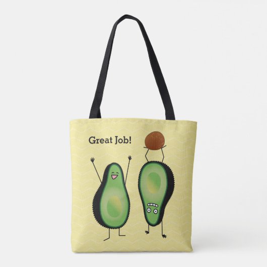 Avocado lustige zujubelnde grüne Grube Handstand Tasche (Rückseite)