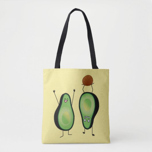 Avocado lustige zujubelnde grüne Grube Handstand Tasche (Vorderseite)