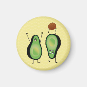 Avocado lustiges Beisammensein Handstand Grün Gru Magnet