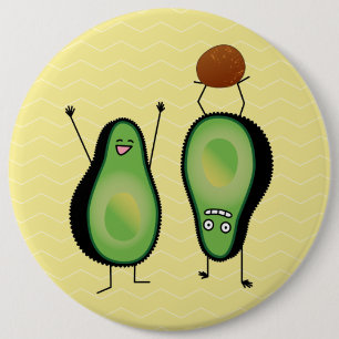 Avocado lustiges Beisammensein Handstand Grün Grub Button