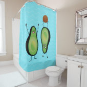 Avocado lustiges Beisammensein Handstand Grün Grub Duschvorhang (Beispiel)