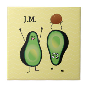 Avocado lustiges Beisammensein Handstand Grün Grub Fliese