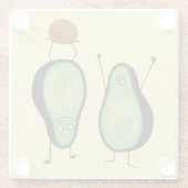 Avocado lustiges Beisammensein Handstand Grün Grub Glasuntersetzer (Rückseite)