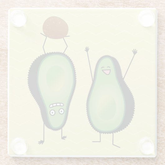 Avocado lustiges Beisammensein Handstand Grün Grub Glasuntersetzer (Rückseite)