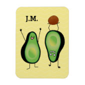 Avocado lustiges Beisammensein Handstand Grün Grub Magnet (Vertikal)