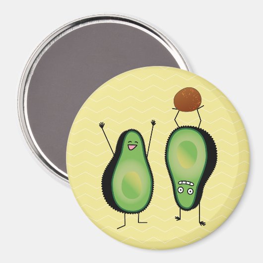 Avocado lustiges Beisammensein Handstand Grün Grub Magnet (Vorderseite/Rückseite)