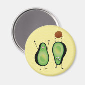 Avocado lustiges Beisammensein Handstand Grün Grub Magnet (Vorderseite/Rückseite)