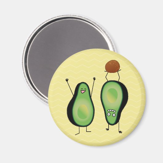 Avocado lustiges Beisammensein Handstand Grün Grub Magnet (Vorderseite/Rückseite)
