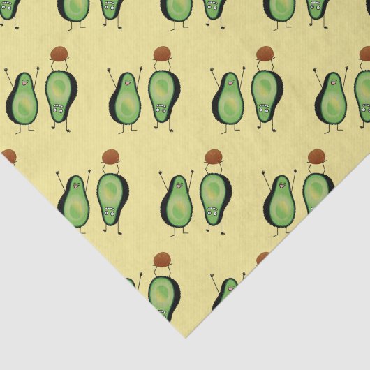 Avocado lustiges Beisammensein Handstand Grün Grub Seidenpapier (Ausschnitt)