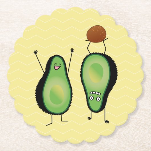 Avocado lustiges Beisammensein Handstand Grün Grub Untersetzer (Vorderseite)