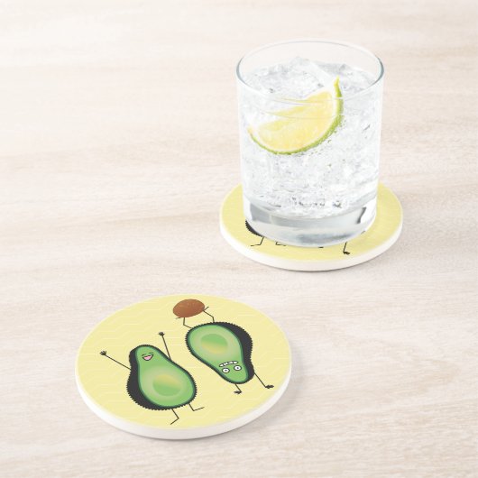 Avocado lustiges Beisammensein Handstand Grün Grub Untersetzer (Seite)