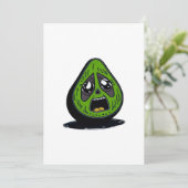 Avocado-lustiges Gesicht Einladung (Stehend Vorderseite)