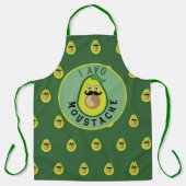 Avocado lustiges Memo Text Schnurrbart grüne Früch Schürze (Vorderseite)