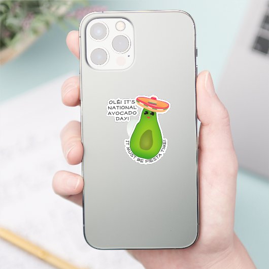 Avocado-Mädchen mit Sombrero Aufkleber (Telefon)