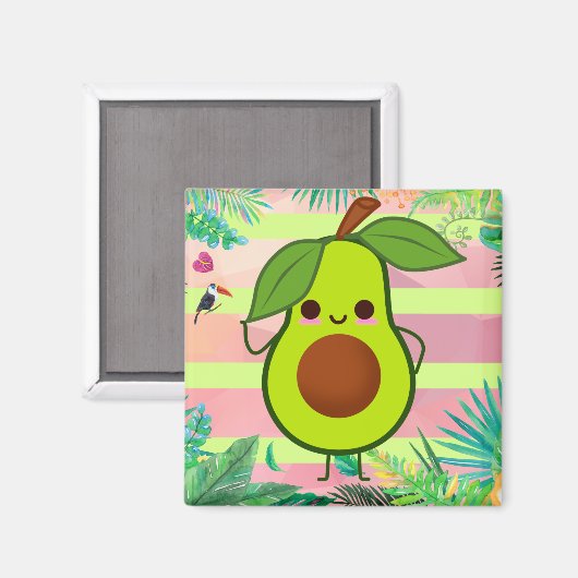 Avocado Magnet (Vorderseite/Rückseite)