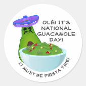 Avocado Man und Guacamole Runder Aufkleber (Vorderseite)