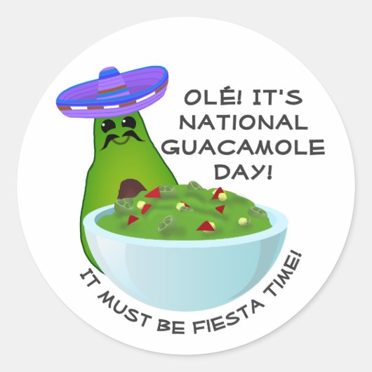 Avocado Man und Guacamole Runder Aufkleber (Vorderseite)