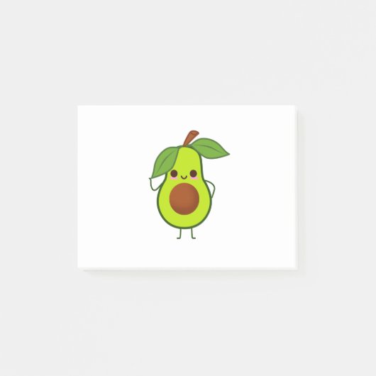 Avocado-Mann Post-it Klebezettel (Vorderseite)