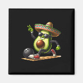 Avocado mit Bowling-Kompetenzen Cinco De Mayo Funn Magnet (Vorne)