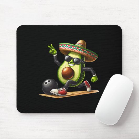 Avocado mit Bowling-Kompetenzen Cinco De Mayo Funn Mousepad (Mit Mouse)