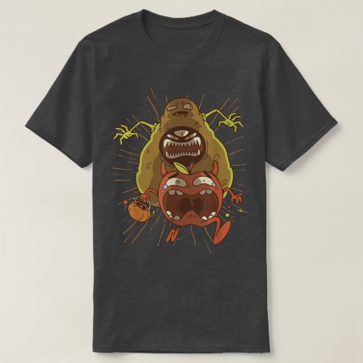Avocado Monster Cooler Spaß Retro Cartoon Art T-Shirt (Design vorne)