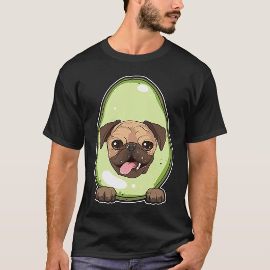 Avocado-Mops süß und T-Shirt (Vorderseite)