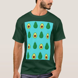 Avocado-Muster Blau T-Shirt