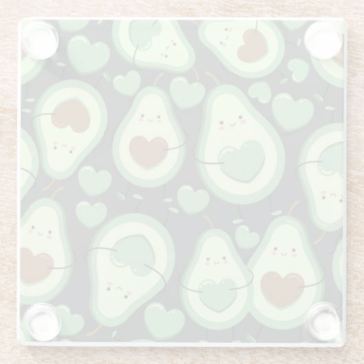 Avocado-Muster Glasuntersetzer (Rückseite)