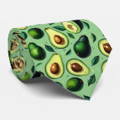 Avocado Muster Grün Gelb Farbe Krawatte (Gerollt)
