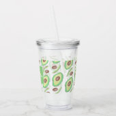 Avocado Muster Handzeichenname Monogramm Acryltrinkbecher (Links)